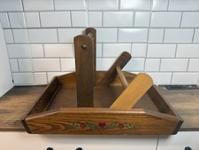 Vtg Verna Wood Works Wooden Yarn Dispenser Butler Caddy Tabletop Workstation picture