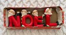 Vtg Christmas Relco Santa “NOEL” Letter Candle Holders Japan 50s 60s Kitschy HTF picture
