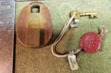 Antique Brass Padlock With Working Key From A Monastery picture