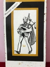 Antique Vintage Advt Tin Enamel Porcelain Sign Board Bagpiper Scotch Whisky D57 picture