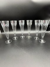 Vintage Etched Crystal Pilsner Glasses Floral Stemware Set of 6 picture