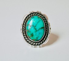 Navajo Turquoise Ring Henry Chackee Artie Yellowhorse Sterling SZ 5.5 Southwest picture