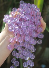 2feet Violet lavender purple glass bead prism chain strand part brass lamp picture