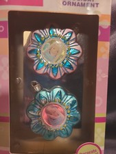 KURT S ADLER Glass Christmas Tree Ornament Set Of 2 BARBIE 2005 picture