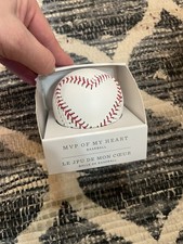 NEW Hallmark MVP OF MY HEART Red Stitched BASEBALL Valentines Day Gift Love picture
