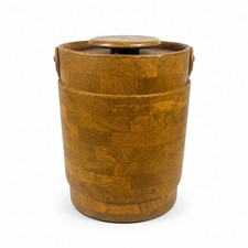 Large Ice Bucket Faux Wood Grain Vintage Mid Century Retro Elmar Products Handle picture