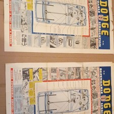 2 X Vintage 1950's Authentic Dodge D41/D42 Service Dept. Exclusive Posters. picture