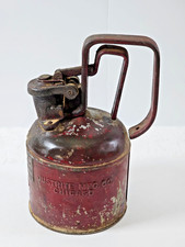 VTG JUSTRITE SAFETY CAN 1 PINT BRASS TAG CHICAGO PAT APPLIED 1930 GAS OIL CAN picture