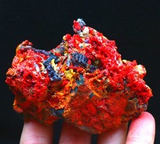 244.3g Rare Natural Best red Realgar Purple fluorite Mineral Display Specimen picture