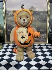 Sweet Street Bear in Jack-O-Lantern Pumpkin Costume Resin Figurine 12 in picture