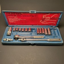 Vintage USA JC Penney Penncraft METRIC 21pc socket set read description picture