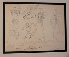 RARE 1954 TEX AVERY BILLY BOY MGM Model Sheet Signed LEVINE Animation Art COA picture