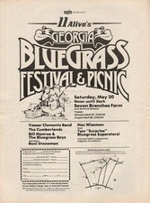 1978 Seven Branches Farm GA Bluegrass Festival / Bill Monroe, WPLO - Vintage Ad picture