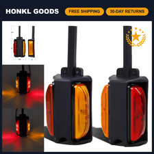 Partsam 2x 4 LED Clearance Trailer Fender Lights Amber Front Red Back 4 Diodes R picture