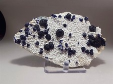 Deep Blue Blueberry Fluorite Crystals on White Drusy Quartz Crystal Matrix #1 picture