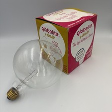 Vtg Globelite by Duro-Lite Huge Tru-White Globe Light Bulb 100W Box 70's Mod picture