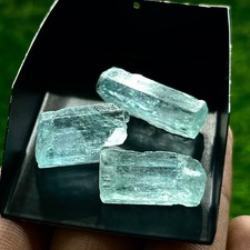 Natural Nigerian Green Beryl Rough, 52 Ct 3 Pcs, Green Aquamarine Crystals picture