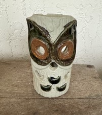 RARE Vintage MCM Counterpoint 1970’s Clay Owl Candle Holder Luminary Made Japan picture