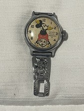 Vintage 1930’s Ingersoll Mickey Mouse Watch With Band-Not Running  picture