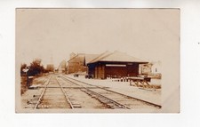 circa 1910 Real Photo Postcard / RPPC Santa Fe Railroad Depot Minneapolis Kansas picture