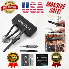 Versatile 2-in-1 EDC Pocket Knife & Tweezers Keychain - Black Stainless Steel picture