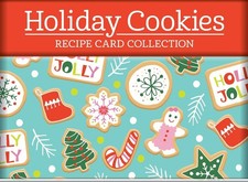 Holiday Cookies Recipe Card Collection Tin w/100 Recipe Cards/5 Dividers NEW picture