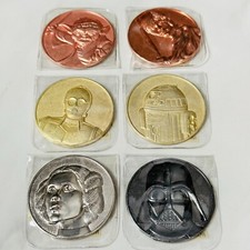 2005 California Lottery Promotion Star Wars 2” Scratcher Coins Complete Set of 6 picture