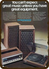 1975 PIONEER STEREO & TURNTABLE Vintage-Look ***DECORATIVE REPLICA METAL SIGN*** picture