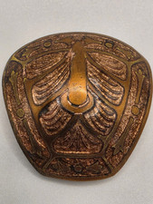 Antique Early 1900s  Cloisonné Shoe Button Cover Brass and Copper Champleve 1 In picture