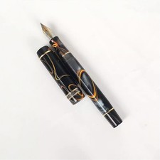 New Kaigelu 316 Resin Celluloid Black Fountain Pen EF/F Nib Writting Ink PenaH picture