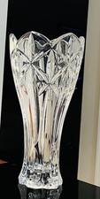 Large VTG  Lenox Shooting Star Crystal Hand Cut Heavy Vase Centerpiece 14” picture