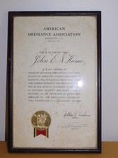 VINTAGE 1939 AMERICAN ORDNANCE ASSOCIATION MEMBERSHIP CERTIFICATE picture
