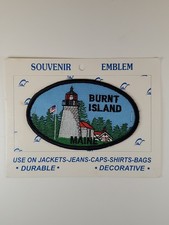 Vintage Burnt Island Maine Lighthouse Souvenir Embroidered Patch New on Card 4