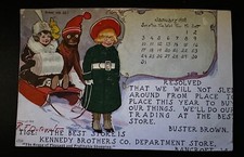 R.F. Outcault Postcard Calendar January 1908 Kennedy Store in Bancroft,Iowa~b533 picture