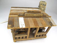 Incredibly Detailed, Homemade Diorama Folk Art Wooden General Store - Lighted picture