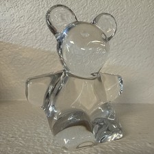 Vtg Daum France Teddy Bear Crystal Rare 6 Inch Signed Daum Desktop Paper Weight picture