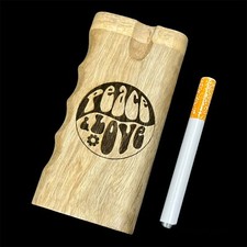 Custom Engraved Wooden Dugout Box 4” x 2” w/ One Hitter Storage Case picture