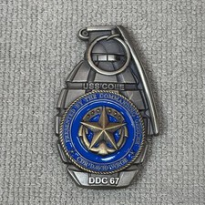 USS Cole DDG-67 CDR David Wroe US Navy Grenade Military Challenge Coin Destroyer picture