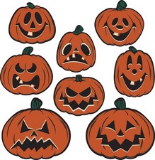 Beistle Vintage Halloween Pumpkin Cutouts Double-Sided 48 Pack picture