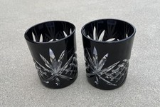 New Godinger Dublin Collection 4”Double Old Fashioned Glasses NWT Set Of 4 Black picture