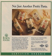 Eden Foods Vintage Print Ad 1991 Certified Organic Pasta Clinton MI Original u picture