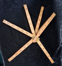 Vintage Master Rule Mfg Co 6 Feet No. X6 Folding Wooden Ruler Zig Zag USED picture
