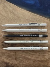 (5) Vintage Pentel Sharplet-2 A125 Mechanical Pencils 0.5mm Japan White Black picture
