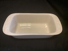 Longaberger Pottery Woven Traditions Beige Small Loaf Pan picture