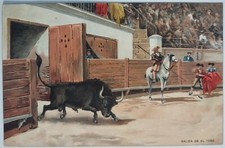 Vintage Postcard Bull Fighting Art a  AA12 picture