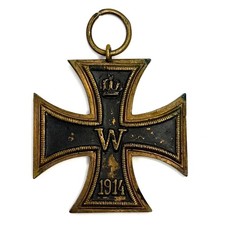 Original WWI German Iron Cross 1914 EK2 RW MARKED VARIANT BRASS CORE BUNTMETALL picture