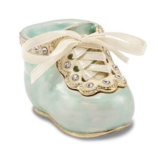 Bejeweled Blue Baby Bootie Trinket Box picture