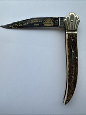 Fight'n Rooster “ The New Orleans” Stag Toothpick Pocket Knife Vintage Rare Wow picture