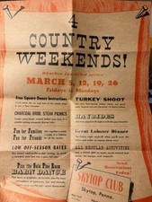 RARE Skytop Club Pennsylvania Vintage poster mail advertisement 1954 postmark picture