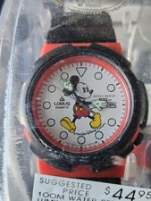 NOS Vintage Lorus By Seico Mickey Mouse Diver Style Watch Luminous Hands & Dial picture